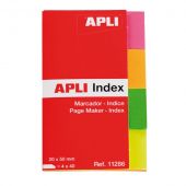 Index autoadeziv din hartie 20 x 50 mm, 4 culori /set, Apli