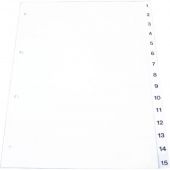 Index plastic gri, numeric /alfabetic, A4, 120 microni, Optima