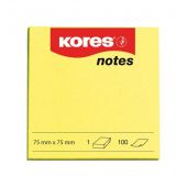 Notes autoadeziv, Kores, galben neon, 100 file