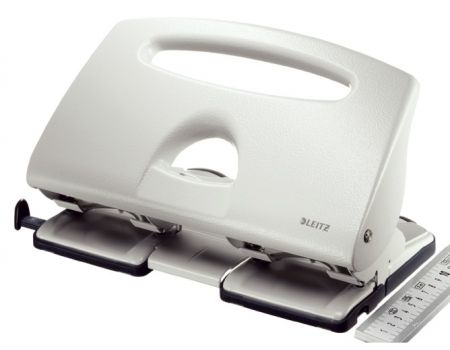 Perforator metalic LEITZ 5132 pentru 4 perforatii, 40 coli, gri