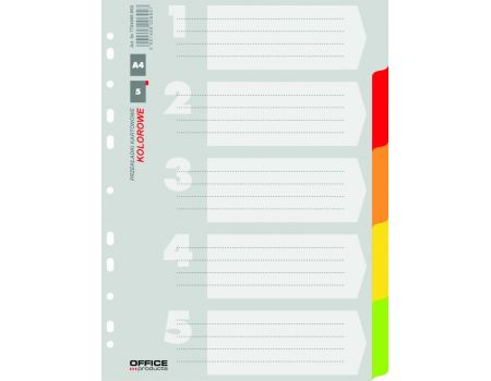 Separatoare din carton color, A4, 170g/mp, Office Products