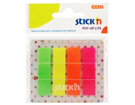 Index autoadeziv 45 x 12mm 4 x 20 file Stick"n 4 culori neon