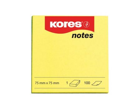 Notes autoadeziv, Kores, galben neon, 100 file