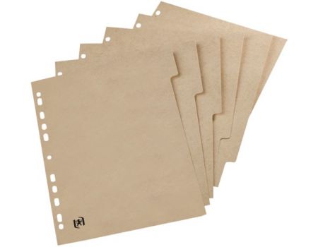 Separatoare carton reciclat, A4, 10 buc/set, OXFORD Touareg - bej natural