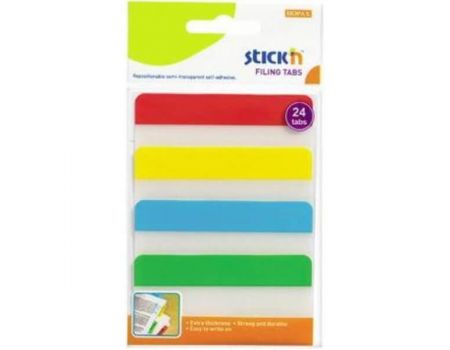 Index plastic 4 x 20 file/set, Stick'n, 4 culori neon