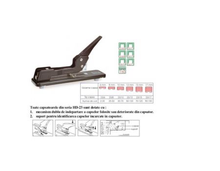 Capsator cu brat lung, 150 coli, KANGARO HD-23L-17