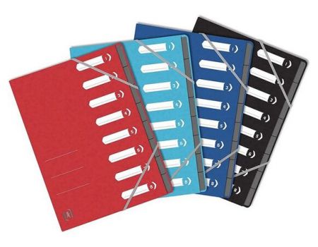 Mapa carton cu 12 separatoare, index si elastic, OXFORD Top File