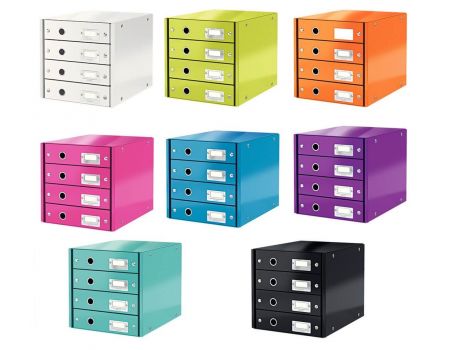 Suport cu 4 sertare, din carton, LEITZ Click & Store