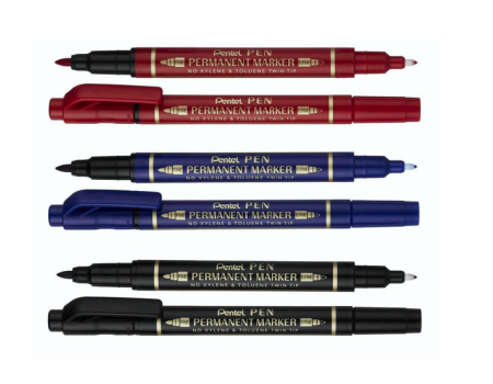 Marker permanent varf 0.3 si 1.2 mm, Pentel TWIN TIP
