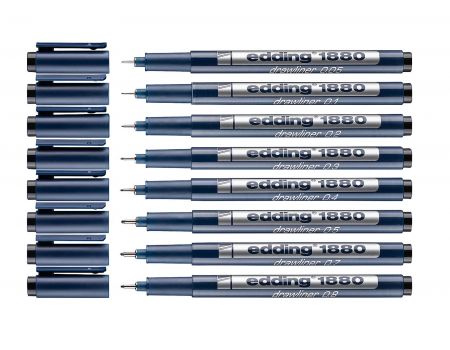 Liner desen tehnic, varf 0.1 mm, Edding 1880