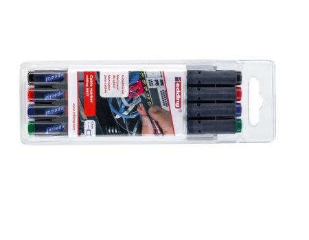Marker pentru cabluri varf 0.3 mm 4 bucati/set, Edding 8407